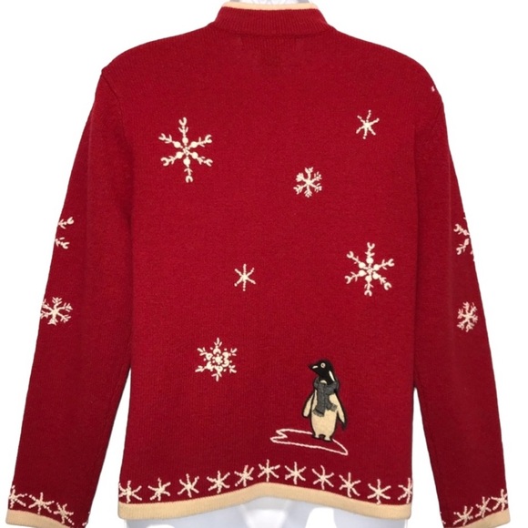 NWOT Statements by Danielle Penguin Holiday Sweater Size Large - VINTAGE - Picture 5 of 9